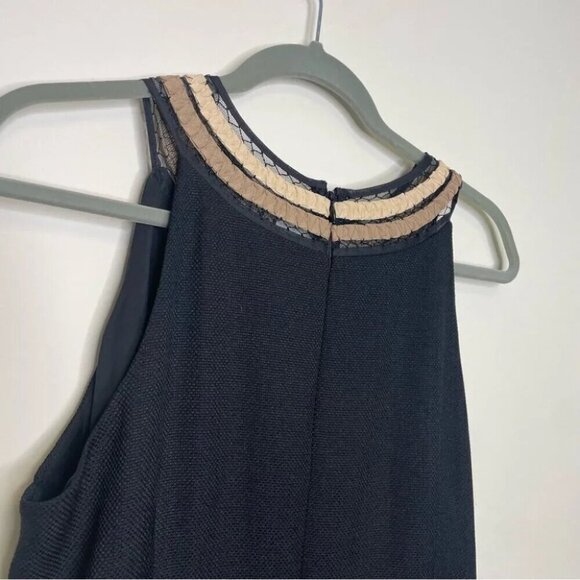 Ann Taylor NWT Black Zip Up Back Textured Semi Formal Midi Dress Size 10 - Picture 7 of 12